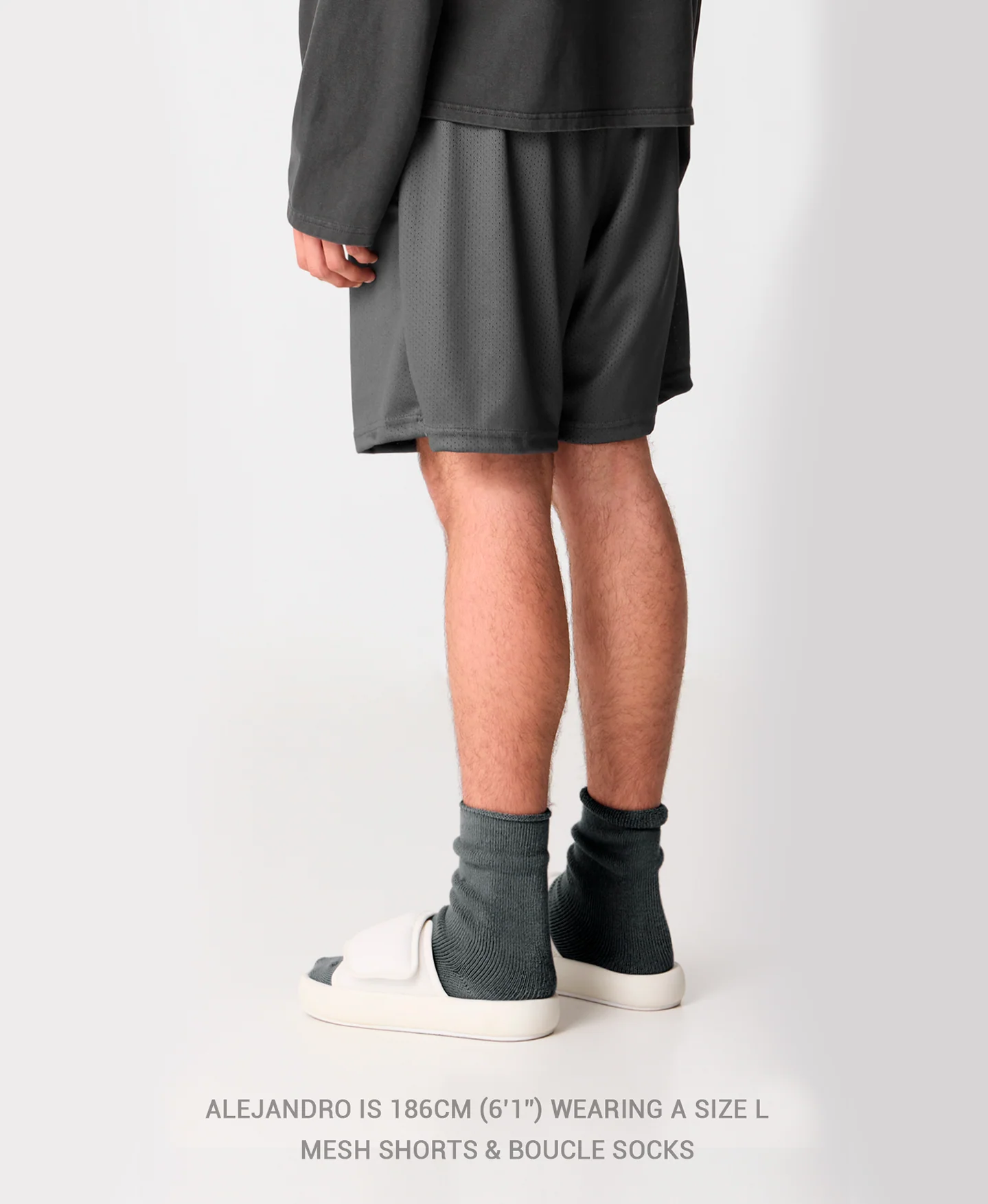 250 GSM 'Neutral Gray' Mesh Shorts - Image 8
