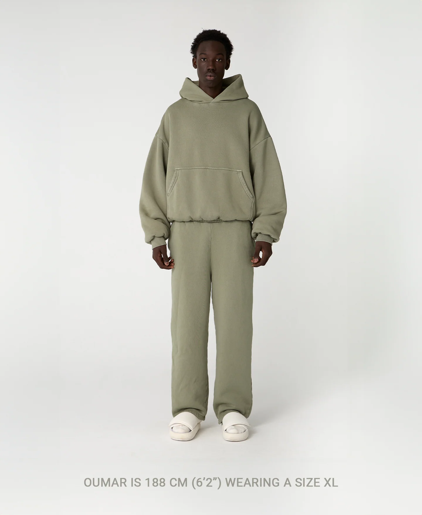 1000 GSM 'Ash Gray' Double Hoodie - Image 3